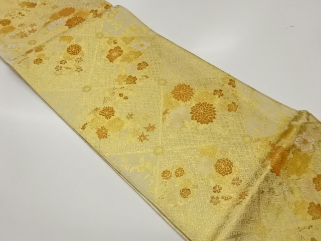 JAPANESE FUKURO OBI / CHIKUZEN HAKATA / SAGANISHIKI / WOVEN RHOMBUS